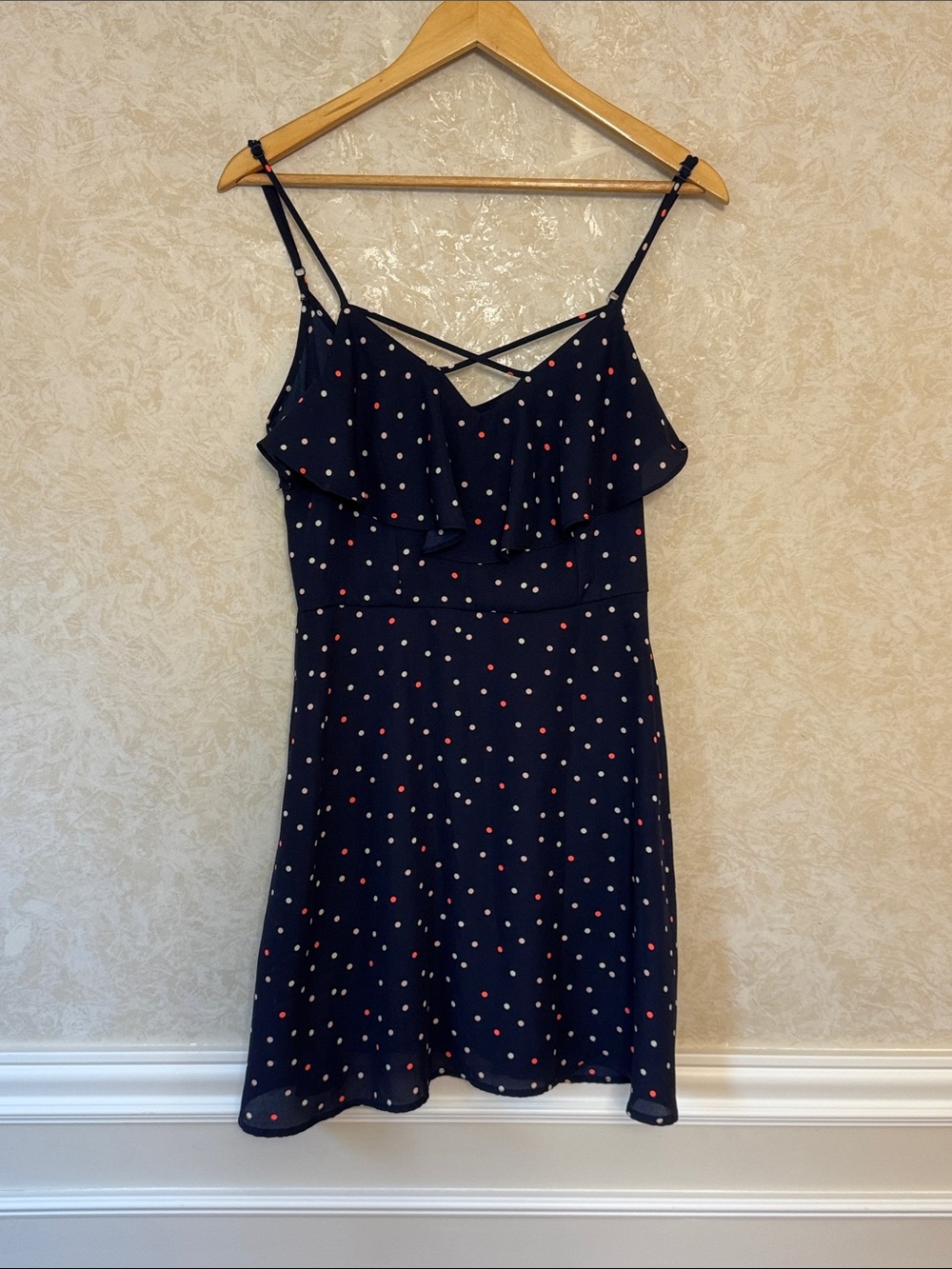 Polka Dot Navy Ruffle Dress